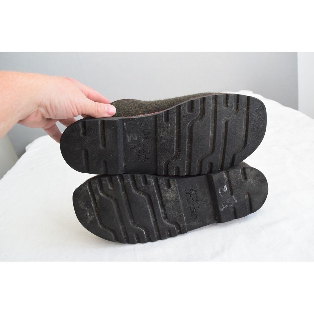 Wild n Wooly by Stegmann Shoes 10 Green Boiled Wool Lace Up Clogs Womens Comfort - Picture 6 of 7